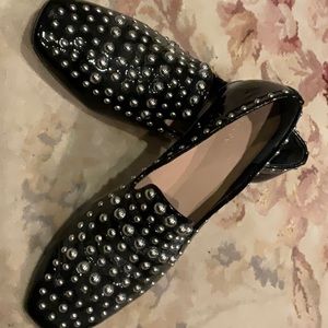 Halogen Black Studded Loafers